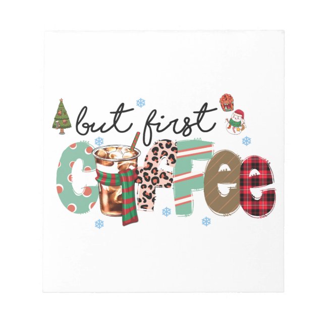 Men Först Kaffe God Jul Anteckningsblock (Framsida)