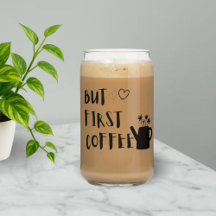 Men först kaffe | Isett kaffekoppglas