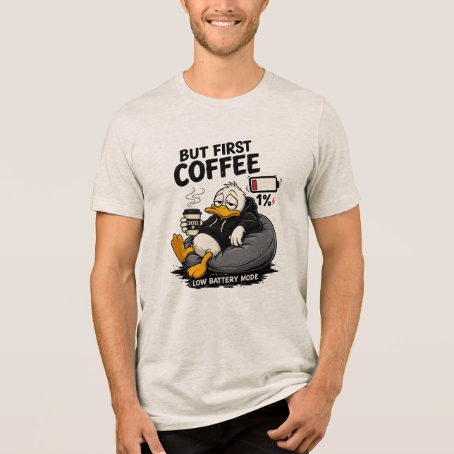 MEN FÖRST KAFFE Kaffe Grafisk T-shirt Gåva (Framsida)