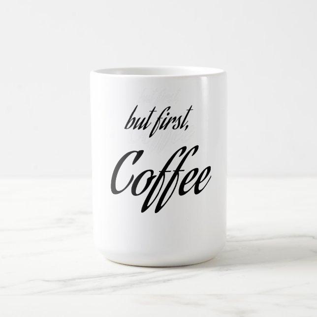 "men först, kaffe" Kaffeälskare, Kaffe design Kaffemugg (Center)
