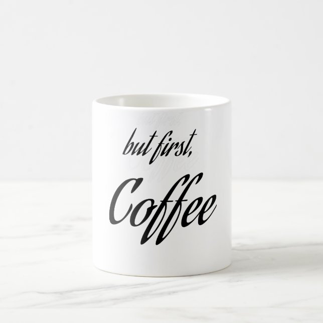 "men först, kaffe" Kaffeälskare, Kaffedesign Kaffemugg (Center)