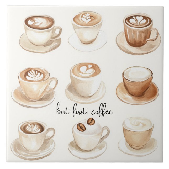 Men Först, Kaffe Koppar Kakelplatta (Framsidan)