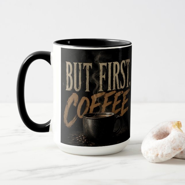 Men först kaffe mugg (Med munk)