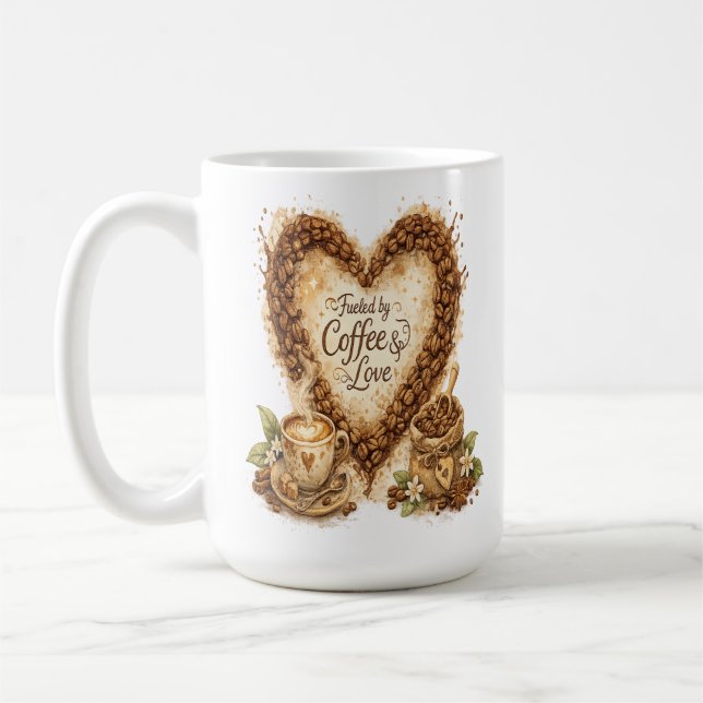 Men först, kaffe Mysig Vintage Kaffemugg (Vänster)