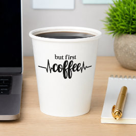 Men först kaffe Pappersmugg för kaffefanatiker