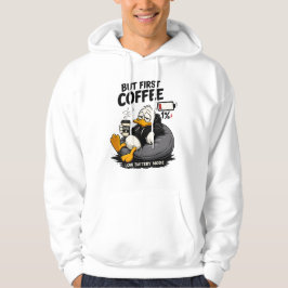 Men först kaffe Rolig kaffe Älskare Hoodie