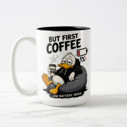 MEN FÖRST KAFFE Rolig kaffemuggpresent till kaffeä Två-Tonad Mugg