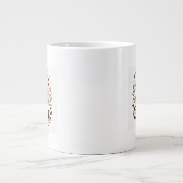 Men Först Kaffe Söt Kaffeälskare Mysig Jumbo Mugg (Framsidan)