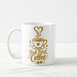 Men först kaffe Söt kaffeälskare present Kaffemugg