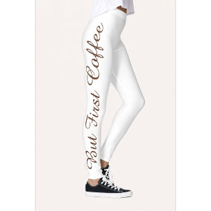 Men först kaffe tryckta Leggings