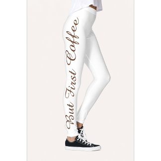 Men först kaffe tryckta Leggings