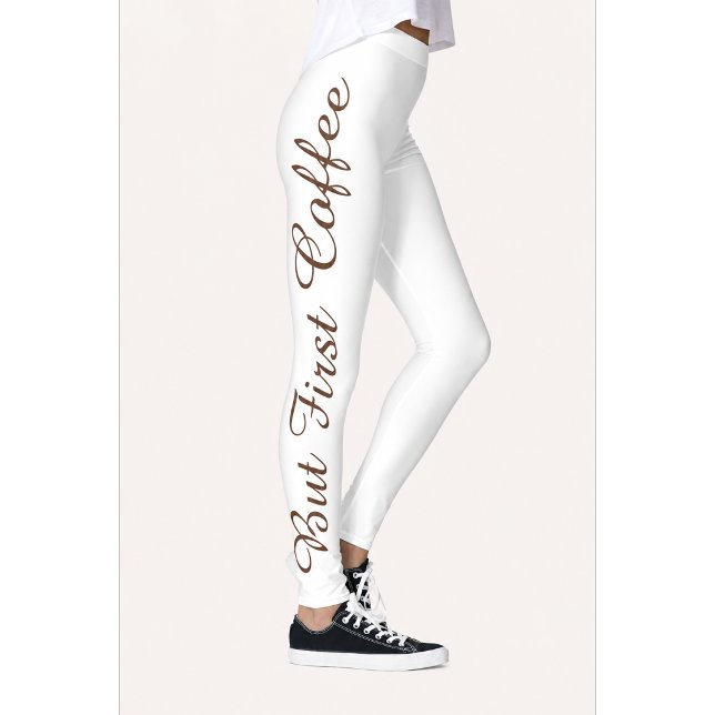 Men först kaffe tryckta Leggings (Skapare uppladdad)
