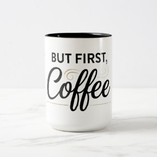 Men Först Kaffe Tvåtons Mug 15oz Två-Tonad Mugg