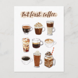 "Men först, kaffe" vykort