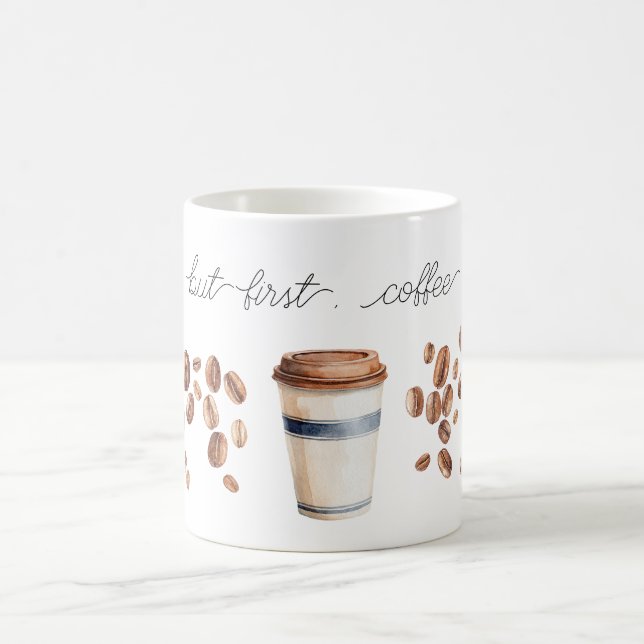 Men först, kaffebönor kopp (Center)