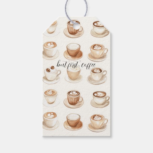 Men först, kaffekoppar presentetikett (Framsidan)