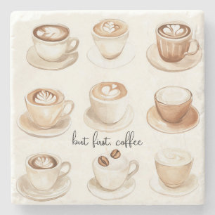 Men först, kaffekoppar stenunderlägg