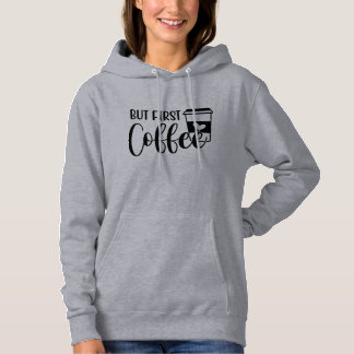 Men först kaffetröja med hood t shirt