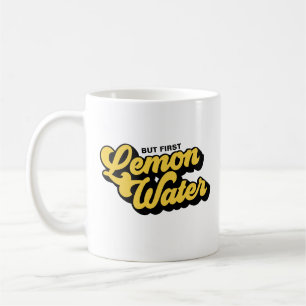 Men först Lemon Vatten Retro Stil Gult Mugg