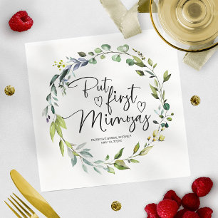 Men Först Mimosas Bröllopsdusch Pappersservett