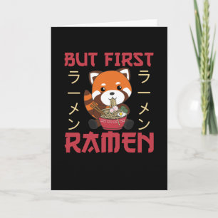 Men först Ramen Cute Red Panda Eats Ramen Kort
