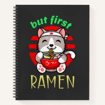 men först Ramen, söt katt som äter Ramen