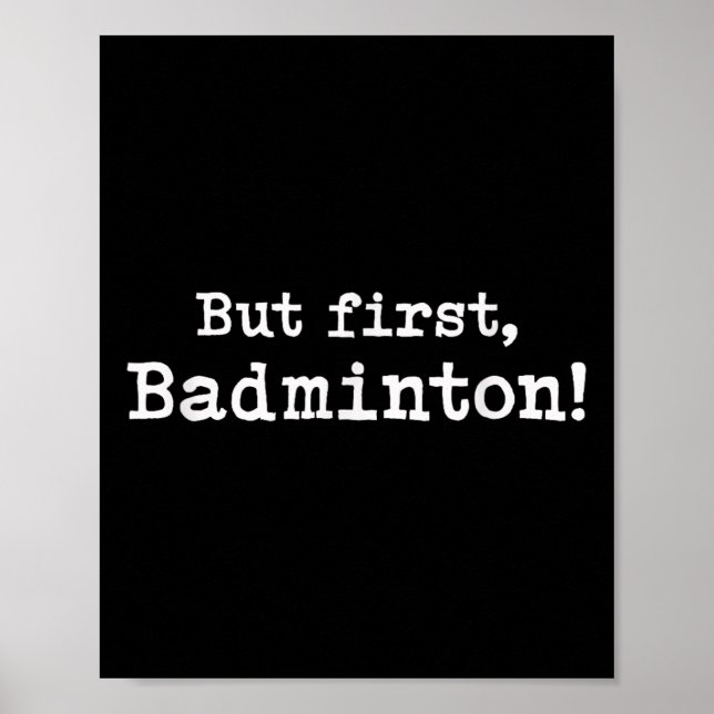 Men första badminton enkel minimal minimalistisk f poster (Framsidan)