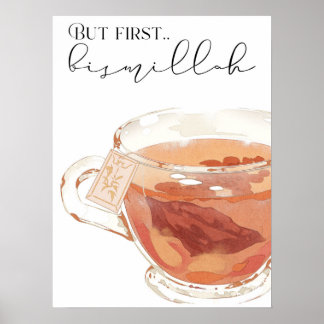 Men första Bismillah Tea/kaffe Kopp Eid Gift Idea Poster