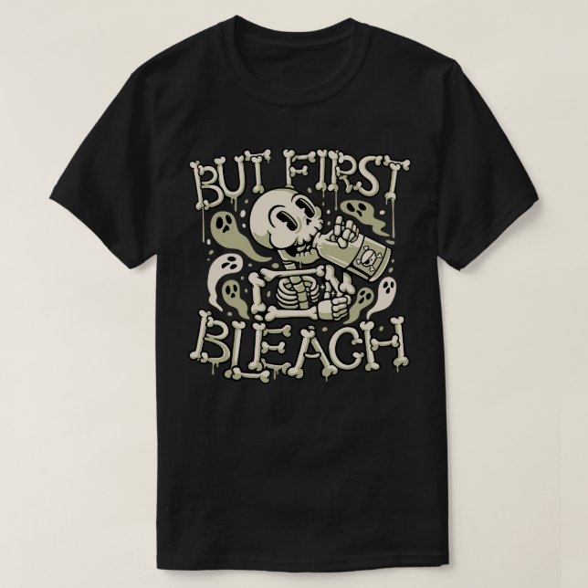 Men första Bleach Skeleton dricker måndag av Tobe T Shirt (Design framsida)