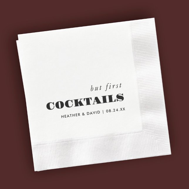 Men första Cocktails Bröllop Pub Napkins Pappersservett (Skapare uppladdad)