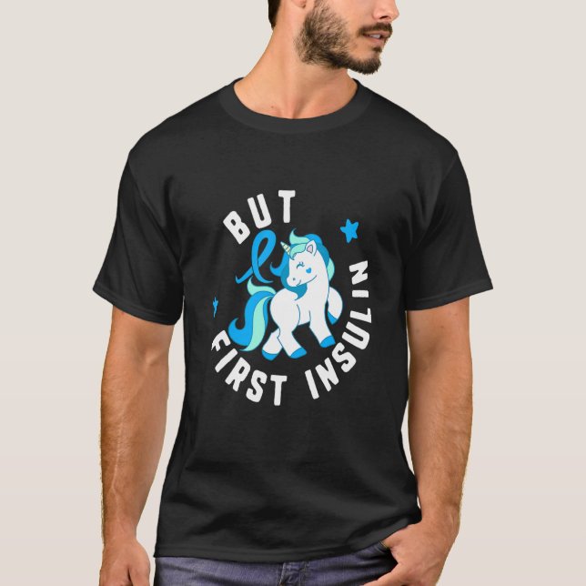 Men första insulindiabetes T1 Awareness Cute Unico T Shirt (Framsida)