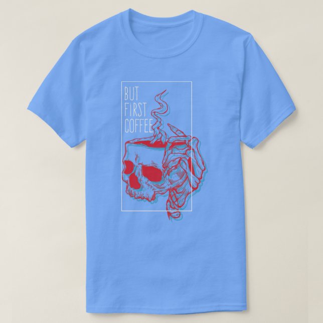 Men första kaffe1 t shirt (Design framsida)