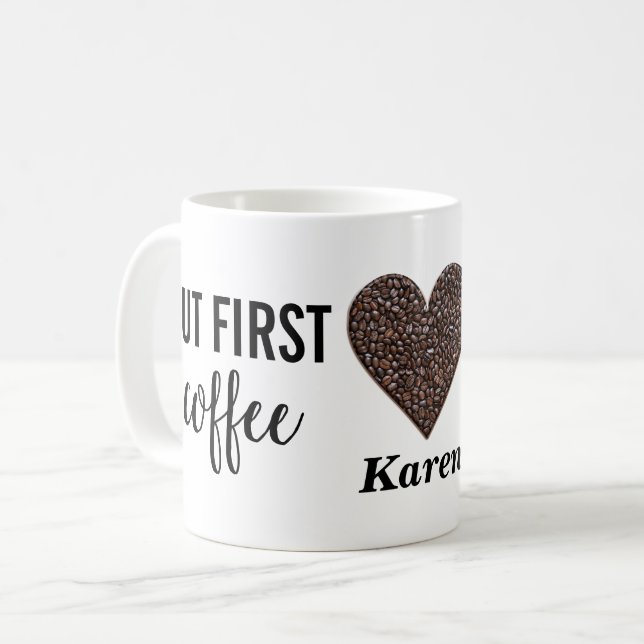 Men första kaffe kaffemugg (Framsida vänster)