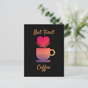 Men första kaffe Morgon Sunrise Coffee Älskare Vykort