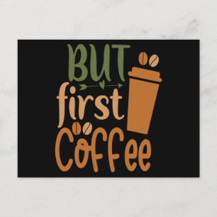 men Första kaffe Vykort