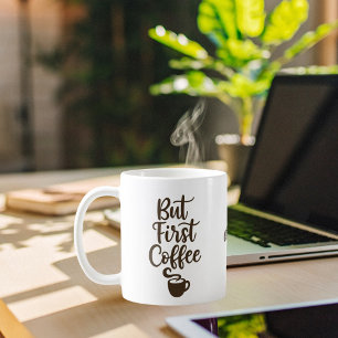 Men första kaffebrun skript namn kaffemugg