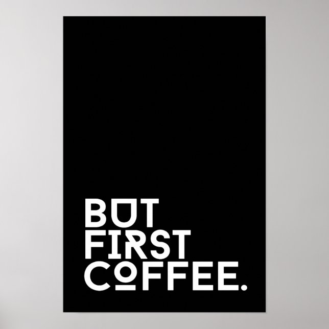 Men första kaffet humor poster (Framsidan)