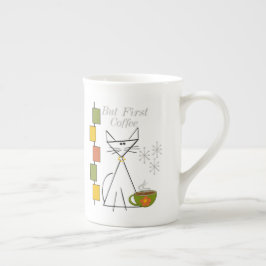 Men första kaffet mugg benporslin mugg