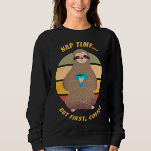 Men första kaffet Sömnig långsamt T Shirt