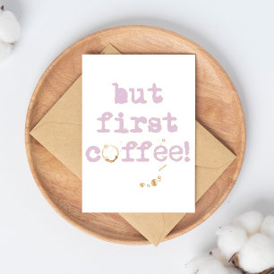 Men första kaffetypografi med kaffefärg med Roligt Vykort