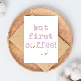 Men första kaffetypografi med kaffefärg med Roligt Vykort