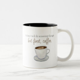 Men första kaffetypografi, vattenfärg Två-Tonad mugg