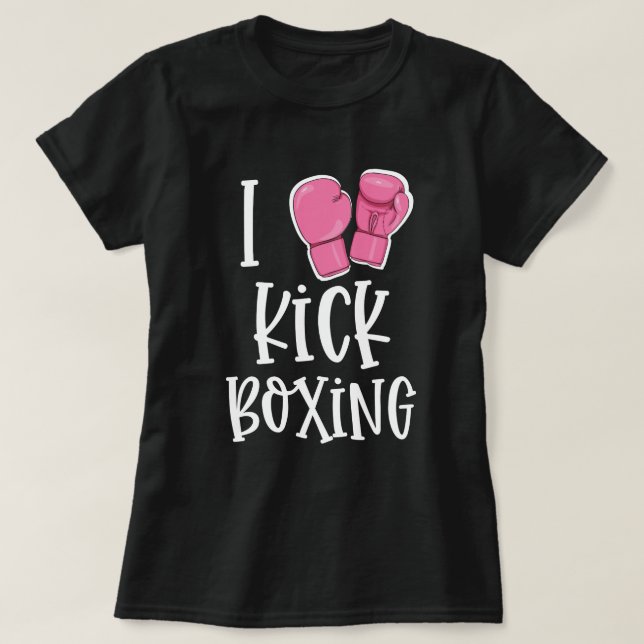 Men första Kickboxing roliga kvinna gåva T Shirt (Design framsida)