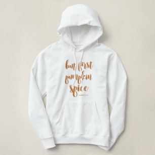 Men första Pumpkin Spice Add Namn Hoodie Sweatshir Tee