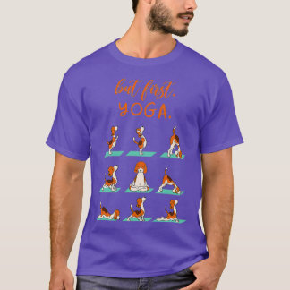 Men första Yoga Rolig hund T Shirt