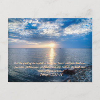 Men frukten av spriten är kärlek, glädje, fred, p helg vykort