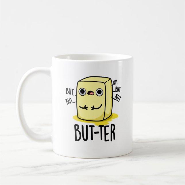 Men...funny Butter Pun Kaffemugg (Vänster)