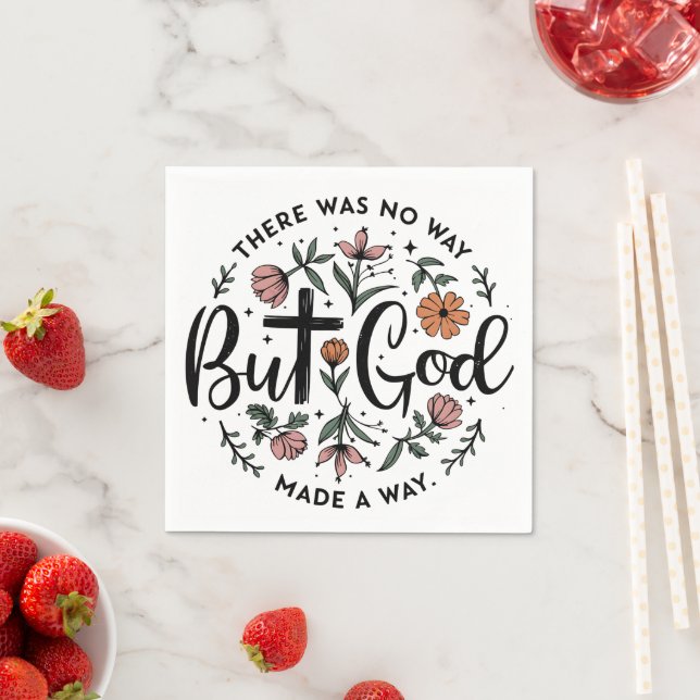 Men gud Blommigt Christian Pappersservett (Insitu)