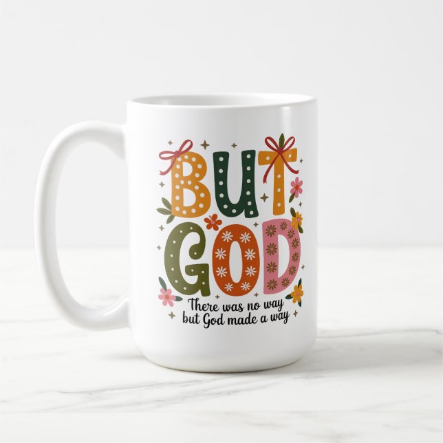 Men Gud Fann en Väg Inspirerande Kristna Kaffemugg (Vänster)