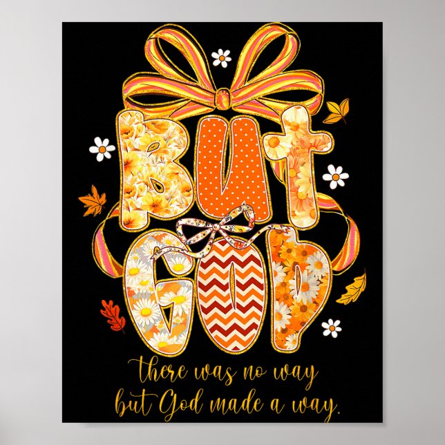 Men Gud Preppy Höst Floral Fall Coquette Bow Bib Poster (Framsidan)